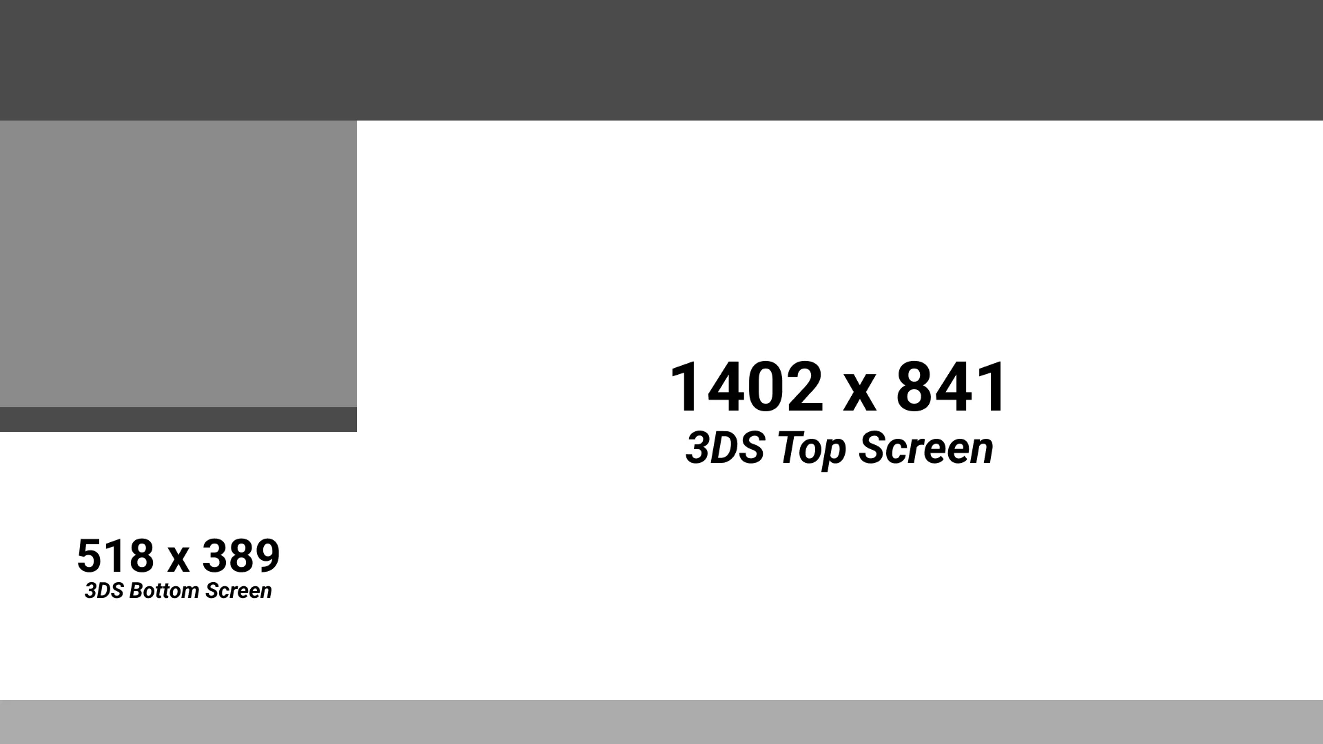 Graphic showing the size of the 3DS resolution
