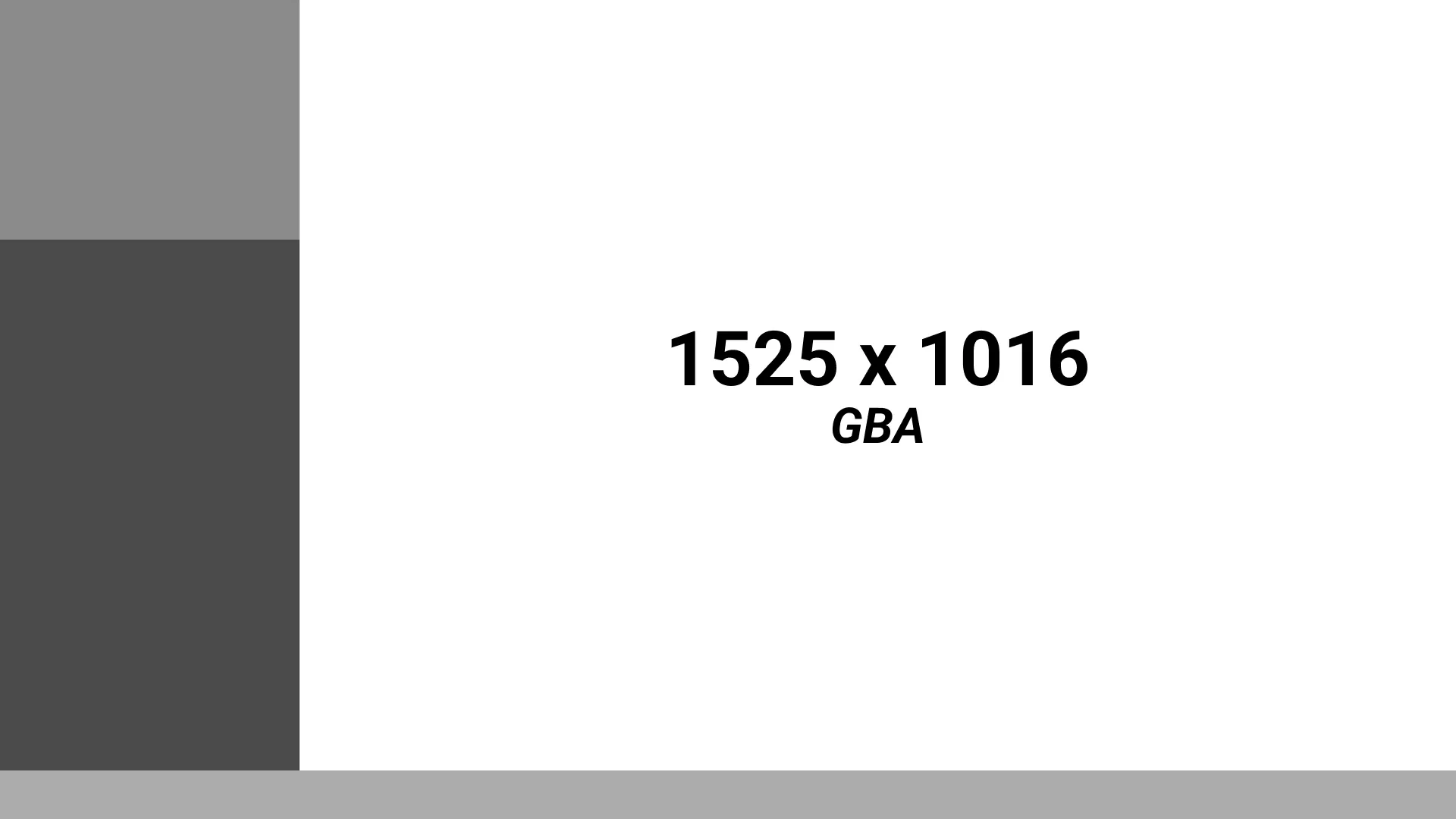Graphic showing the size of the GBA resolution