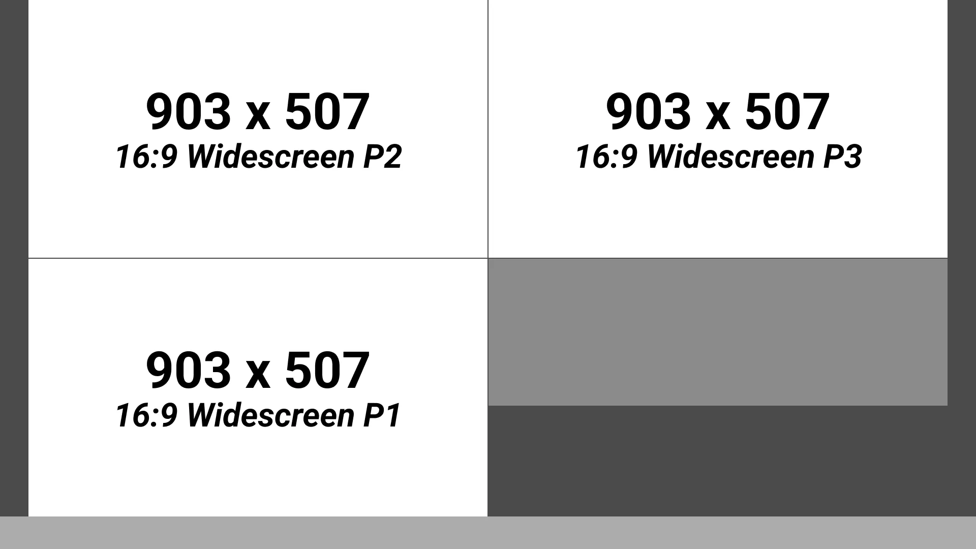 Graphic showing the size of the 16:9 3 player resolution