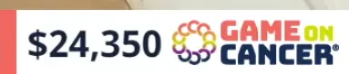 Graphic showing a version of a charity and amount raised graphic