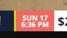 Graphic showing an example of a time at current location